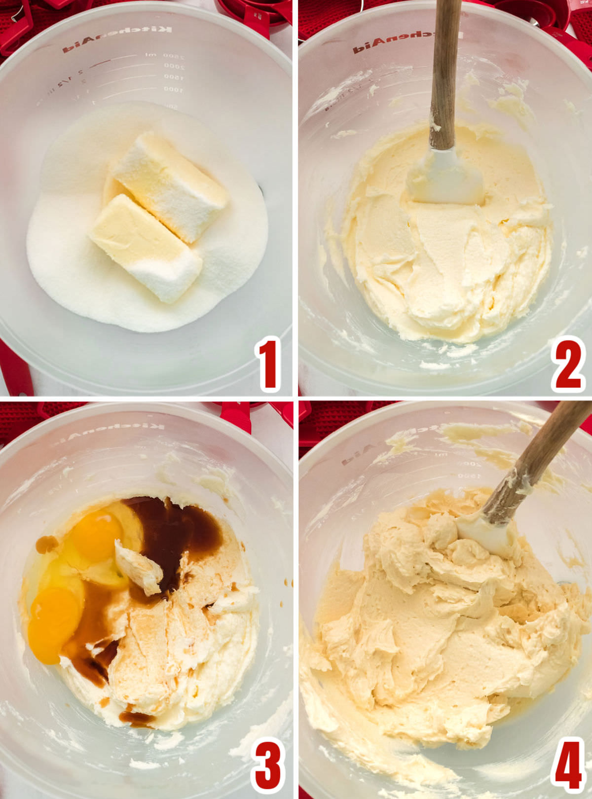 Collage image showing how to make the dough for The Best Sugar Cookie Recipe.