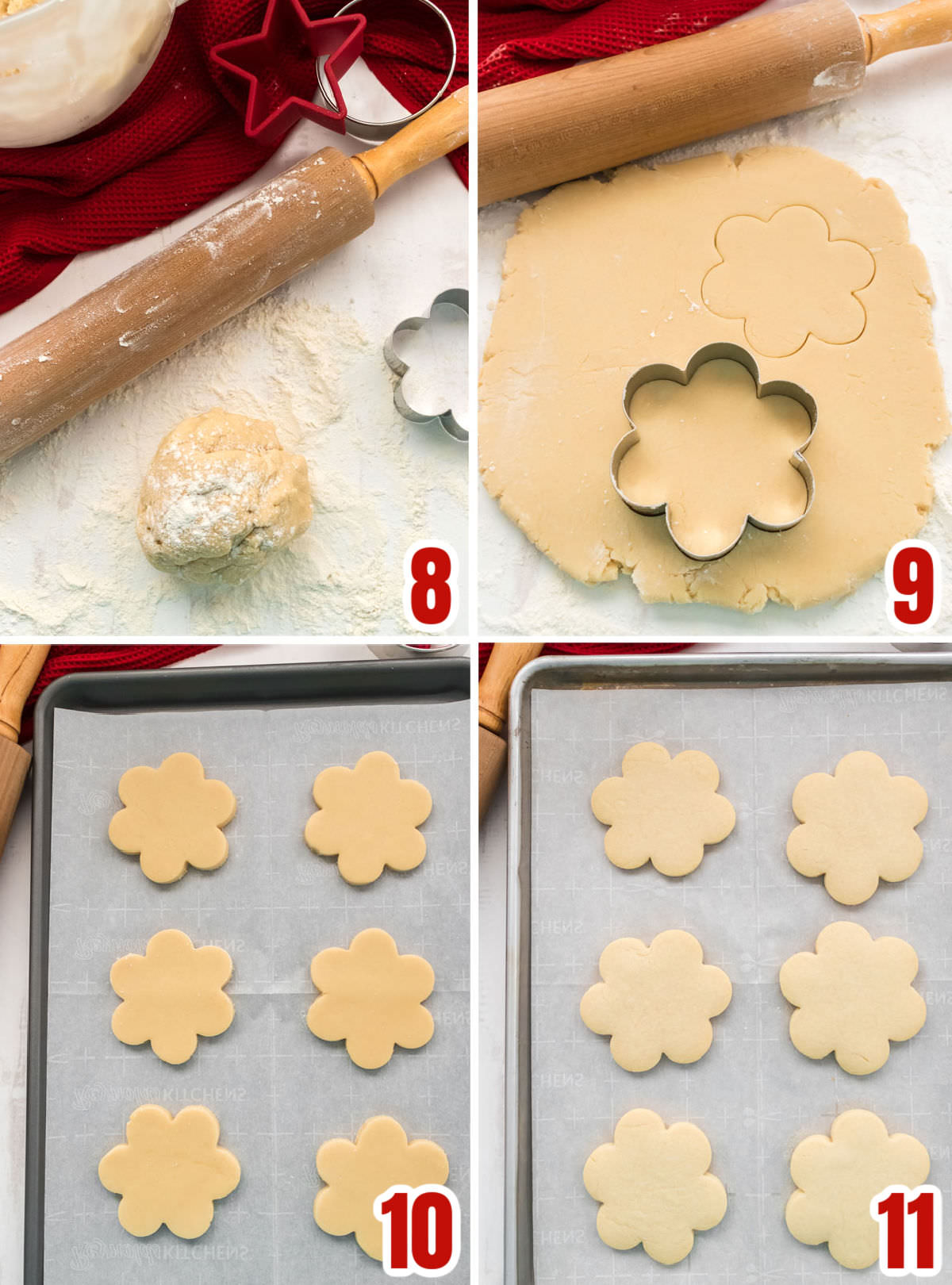 Collage image showing the steps for baking The Best Sugar Cookie Recipe.