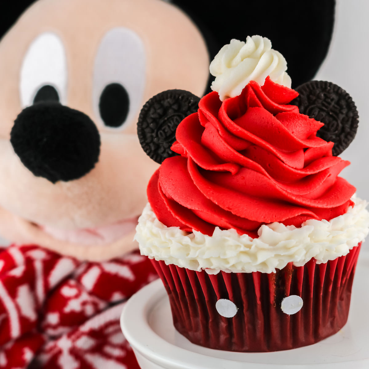 Mickey Mouse Santa Hat Cupcakes
